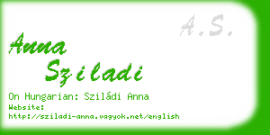 anna sziladi business card